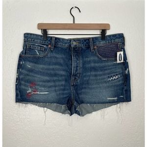 Old Navy O.G. High Rise Denim Jean Firework Cut-Off Shorts NWT Plus Size 16
